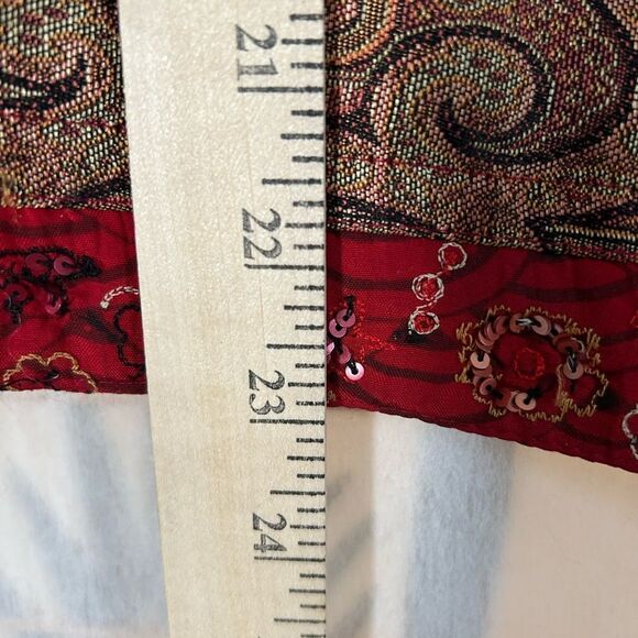 Chicos Red Tapestry Western Boho Jacket Blazer 2/L - Picture 6 of 9